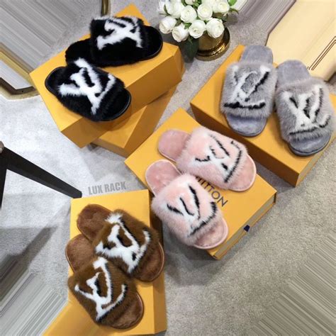 lv fluffy slippers|louis vuitton slippers for ladies.